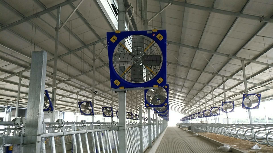 Stärke 38 Viehventilationsventilator mit Doppelschicht-PE-Rahmen und 410w Eingangsleistung