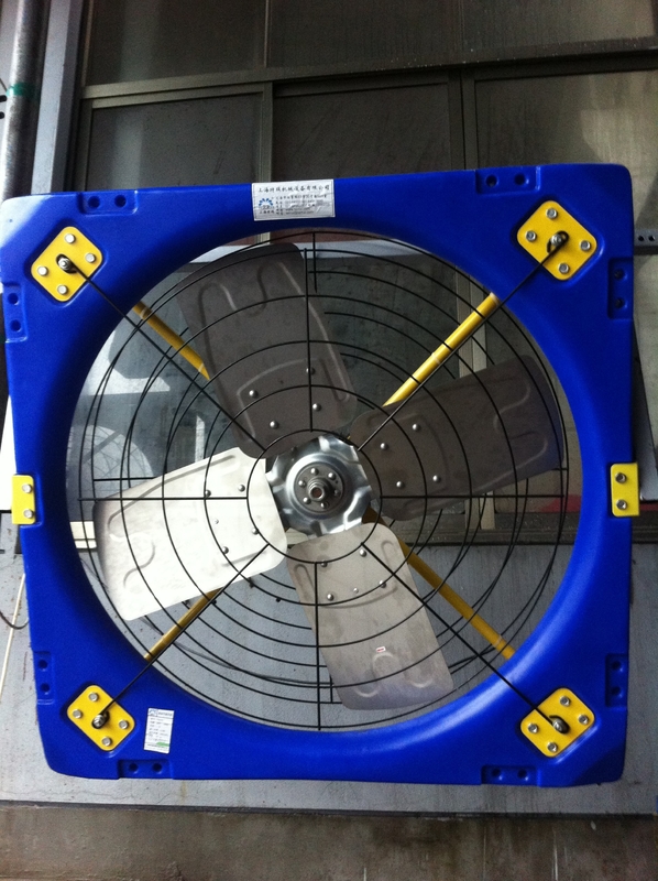 Stärke 38 Viehventilationsventilator mit Doppelschicht-PE-Rahmen und 410w Eingangsleistung