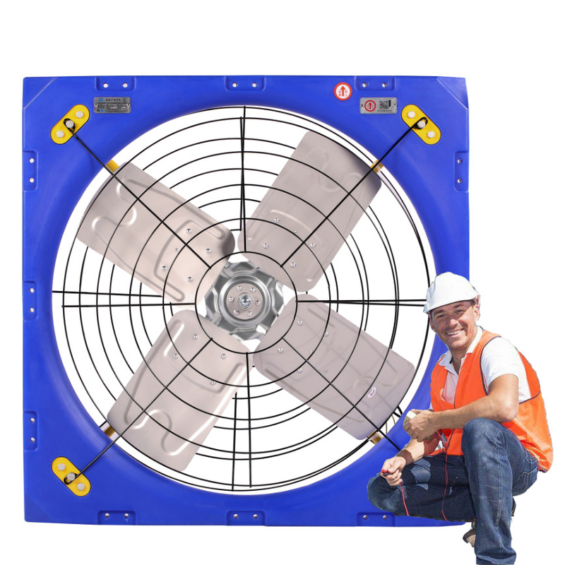 Luftströmung Umlaufventilator PE-Rahmen Viehventilation 38/0.96m Blattdurchmesser 410w Eingangsleistung