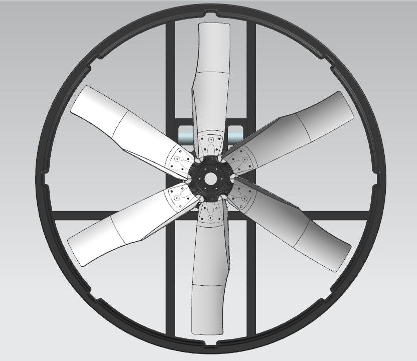 Stärke Doppelschicht-PE-Rahmenmaterial Geflügelventilator 444r/min Drehgeschwindigkeit für einen optimalen Luftstrom